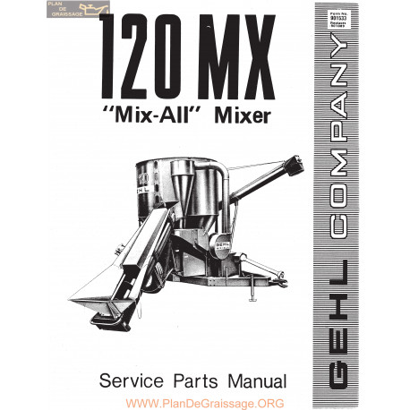 Gehl 120 Grinder Mixer Service Parts Manual