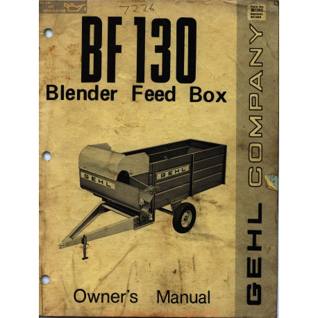 Gehl Bf130 Owner S Manual