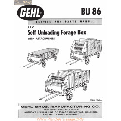 Gehl Bu 86 Self Unloading Forage Box 2242a