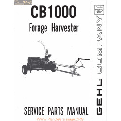 Gehl Cb1000 Forage Harvester Service Parts Manual