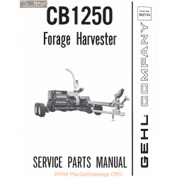 Gehl Cb1250 Forage Harvester Service Parts Manual