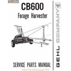 Gehl Cb600 Forage Harvester Service Parts Manual