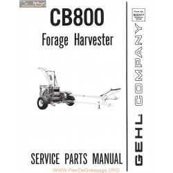 Gehl Cb800 Forage Harvester Service Parts Manual