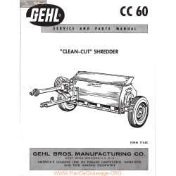 Gehl Cc60 Clean Cut Shreader Service Parts Manual