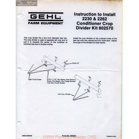 Gehl Installation 2230 2162 Instruction To Install