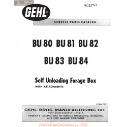 Gehl Models Bu80 81 82 83 84 Self Unloading Forage Box 903547