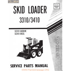Gehl Sl331 Sl3410 Skid Loader Parts Manual 903464