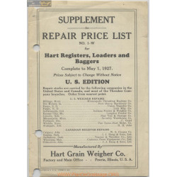 Hart Carter H461 1 May Repair Price List 1927