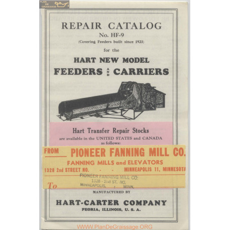 Hart Hf9 Repair Catalog 1923
