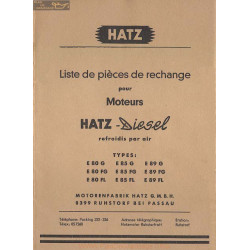 Hatz 80 85 89 G Fg Fl Liste Pieces Diesel