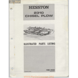 Hesston 2310 Chisel Plow Parts Listing