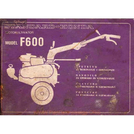 Honda F600 Moto Kultivator Manual Utilisateur
