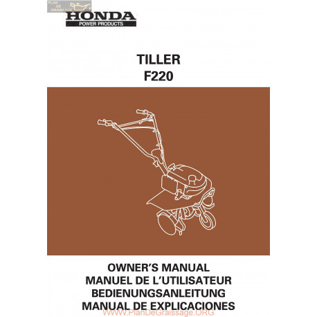 Honda Tiller F220 Manuel Utilisateur 33v14611