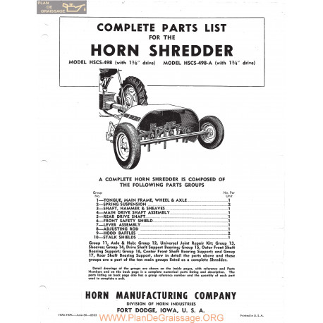 Horn Hscs 498 498a Shredder Fiche Technique