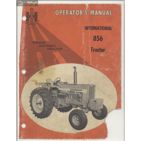 International Harvester Model 856 Tractor Operators Manual
