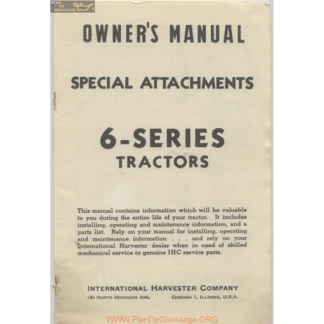 International Ihc 6 Tractors 12 February Owner Manual 1946