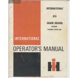 International Ihc 810 Grain Header 1977 Operator Manual