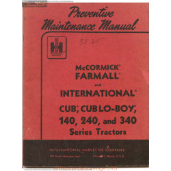 International Ihc Farmall 140 240 340 Cub Preventive Maintenance Manual