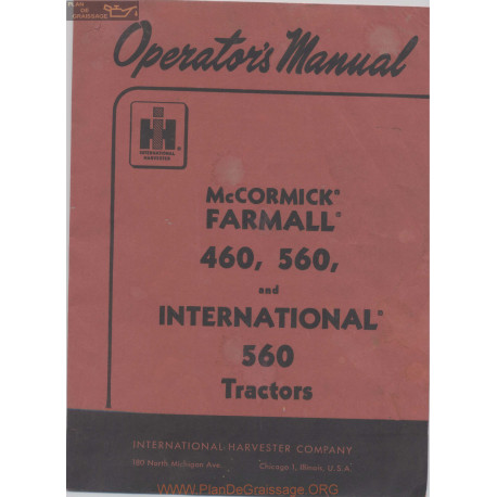 International Ihc Farmall 460 560 Tractors 01 October Operators Manual