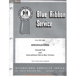 International Ihc Farmall Gss 1008 Specifications Service Manual