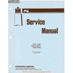 International Ihc Farmall Gss 1411 Service Manual For Cubs And Lo Boy Tractors