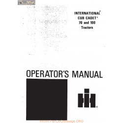 International Ihc Models 70 And 100 Tractors Operators Manual