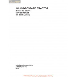 John Deere 140 Hydrostatic Tractor Service Manual 1972 Sm2093