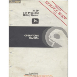 John Deere 21sp Self Propelled Rotary Mower Operator Manual Service Shop