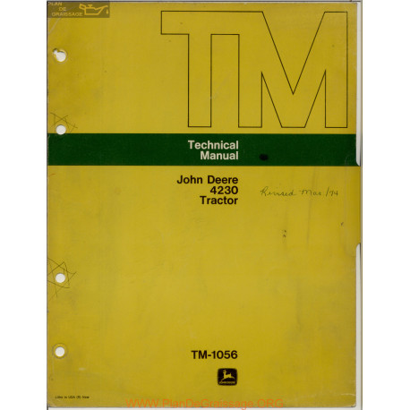 John Deere 4320 Tractor Technical Manual Tm 1056