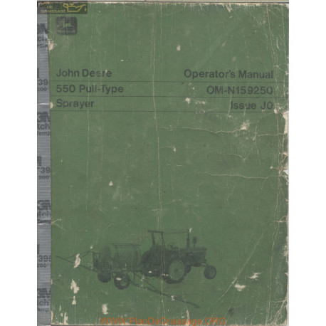 John Deere 550 Pull Type Sprayer Operator Manual Om N159250 Jo