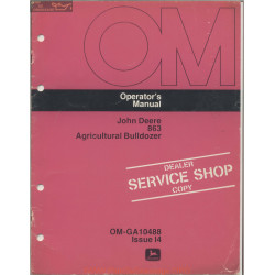 John Deere 863 Agricultural Bulldozer Operator Manual Service Shop