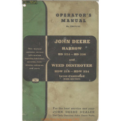 John Deere Hdw 216 324 Weed Destroyer Operator Manual 1951 Om F4 151