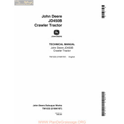 John Deere Jd450b Crawler Tractor Technical Manual 1987 Tm1033