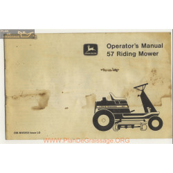 John Deere Model 57 Riding Mower Operators Manual Form Om M45858 Issue Lo