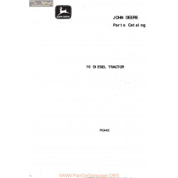 John Deere Model 70 Diesel Tractor Parts Catalog Pc 445