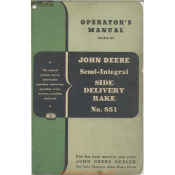 John Deere Semi Integral Side Delivery Rake Number 851 Om E18 352
