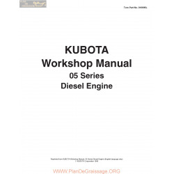 Kutota 05 Series Engine Manual