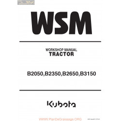 Kutota B2050 B2350 B2650 B3150 Wsm Manual