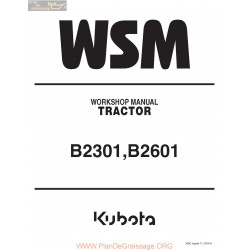 Kutota B2301 B2601 Workshop Manual Manual