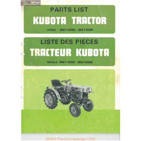 Kutota B5100d B5100e Manual