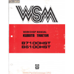 Kutota B7100hst Wsm Complete Manual