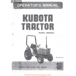 Kutota B8200 Owners Manual
