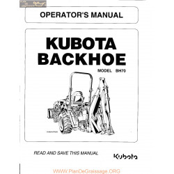 Kutota Bh70 Backhoe Operators Manual