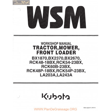 Kutota Bx 1870 2370 2670 Wsm Part1 Manual