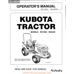 Kutota Bx2350 Operators Manual