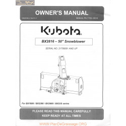 Kutota Bx2816 Snowblower Manual