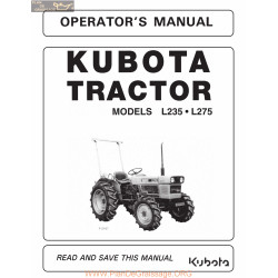 Kutota L235 L275 Ops Manual