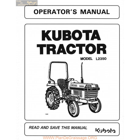 Kutota L2350 Ops Manual