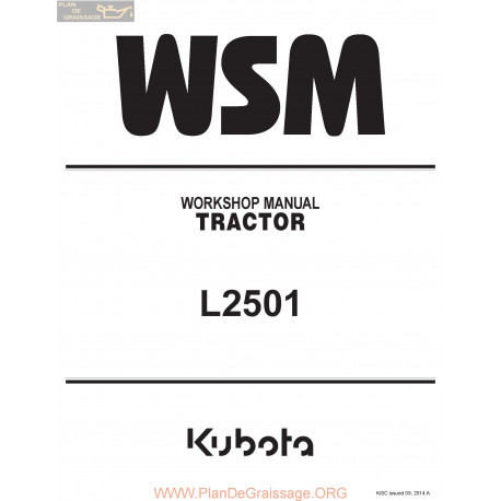Kutota L2501 Workshop Manual