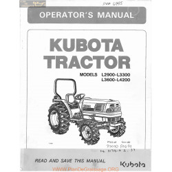 Kutota L2900 L3300 L3600 L4200 Owners Manual